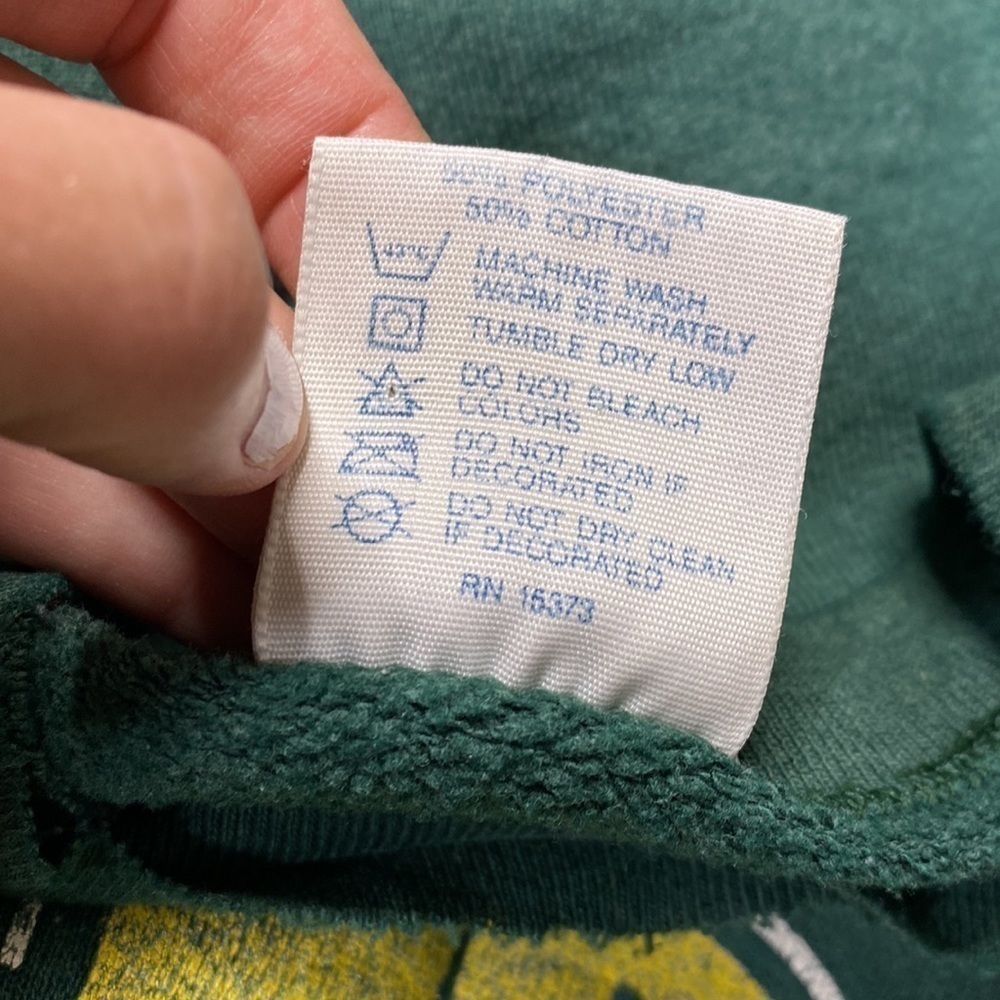 Vintage Delta Green Bay Packers Super Bowl Champions Green Crew Sweatshirt L 90s - Picture 8 of 8